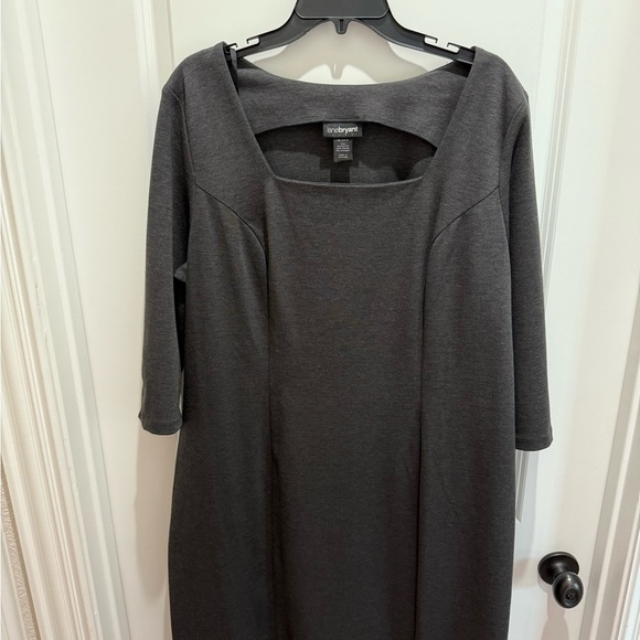 Lane Bryant Gray Sheath Dress with Square Neck - Picture 1 of 3